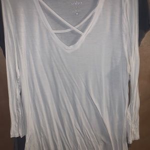 Quarter sleeve white shirt